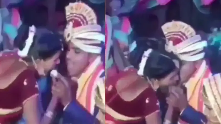 Groom Kissing Bride