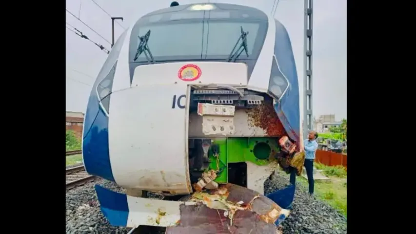  Hours after being repaired, Vande Bharat Express train rams into cattle again