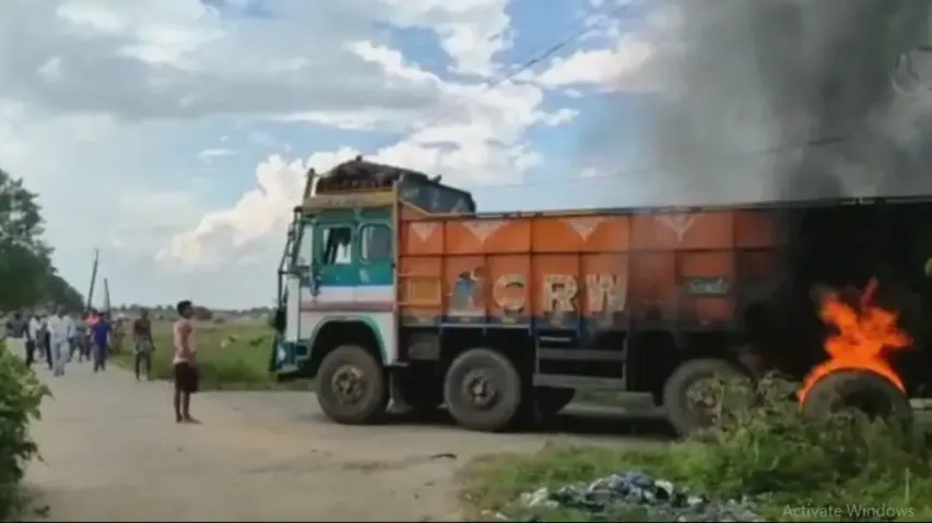 Truck charred 