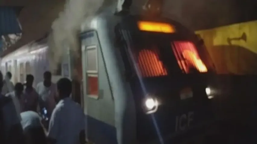 Train Engine Catches Fire