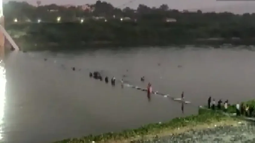 Cable bridge collapse