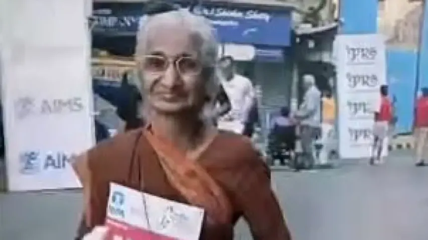 Watch: Nani Bharti runs marathon in saree and sneakers; Internet loves it