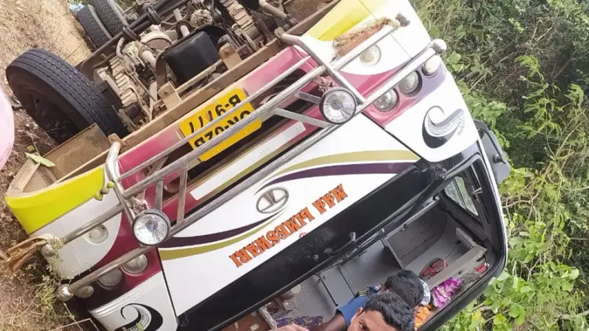 Overturned Bus In Ganjam