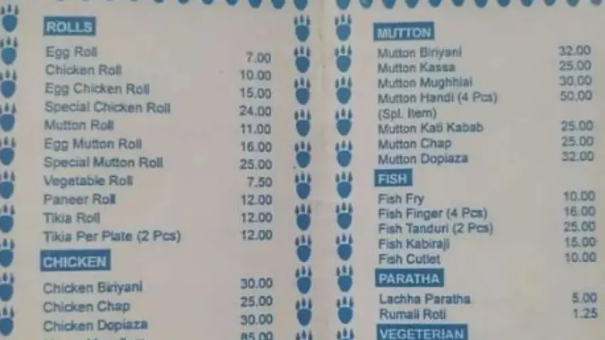 Viral menu card