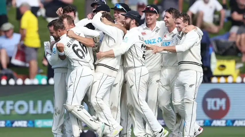 New Zealand players celebrate