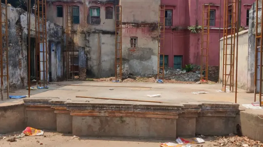 Janata Rangamancha in dilapidated condition