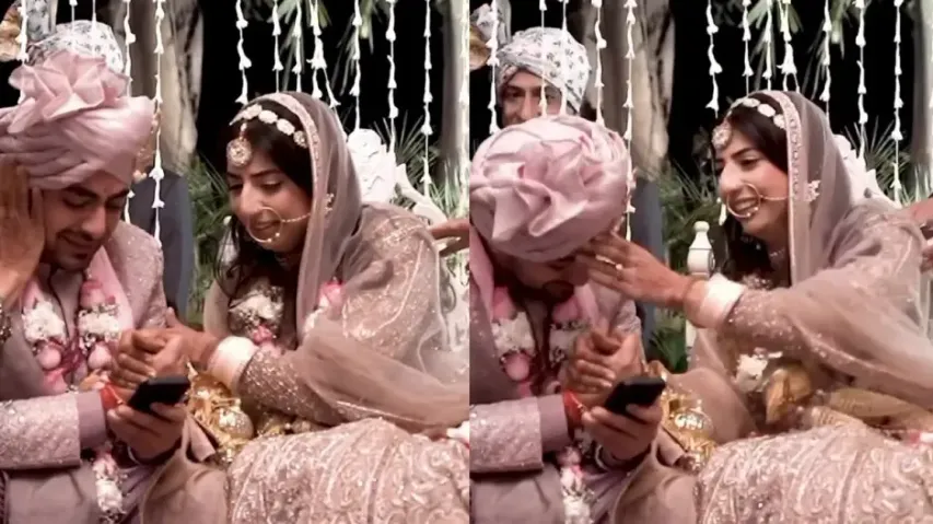 Groom breaks down while making vows for his bride on wedding mandap