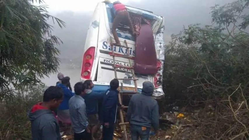 Close shave for 40 passengers after tanker hits tourist bus