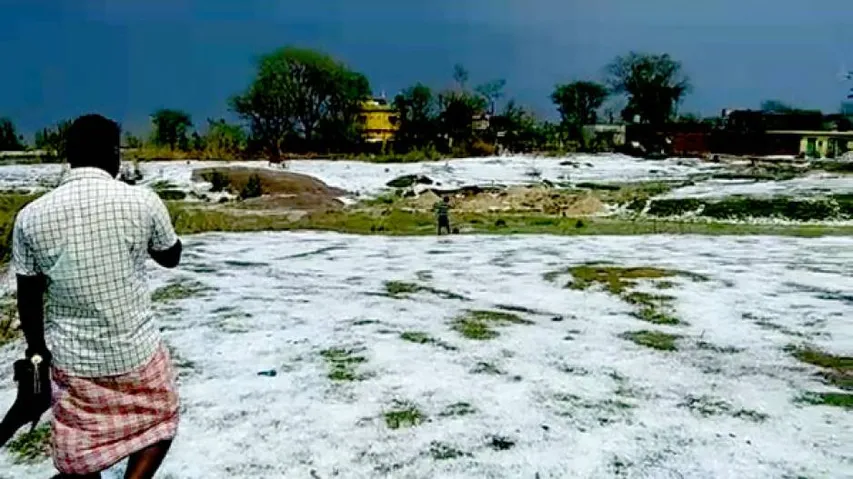 Hailstorm turns Keonjhar snow white