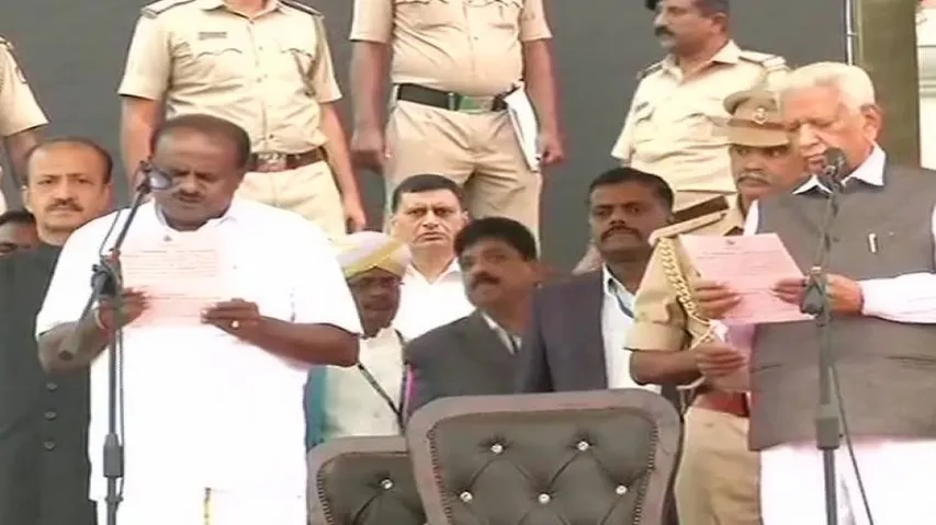 Kumaraswamy takes oath as Karnataka Chief Minister