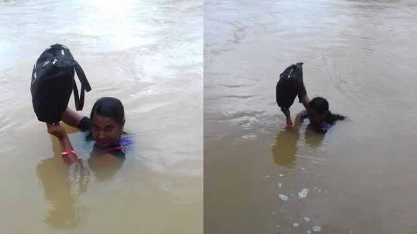 Duty Is God: Dhenkanal Teacher Who Wades Through Neck-Deep Water Daily To Reach School
