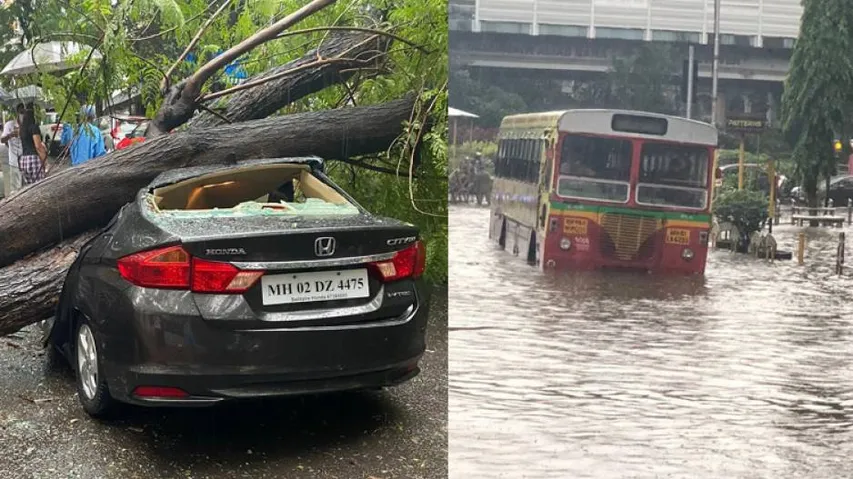 Heavy Rain Lashes Mumbai Accompanied With Strong Winds