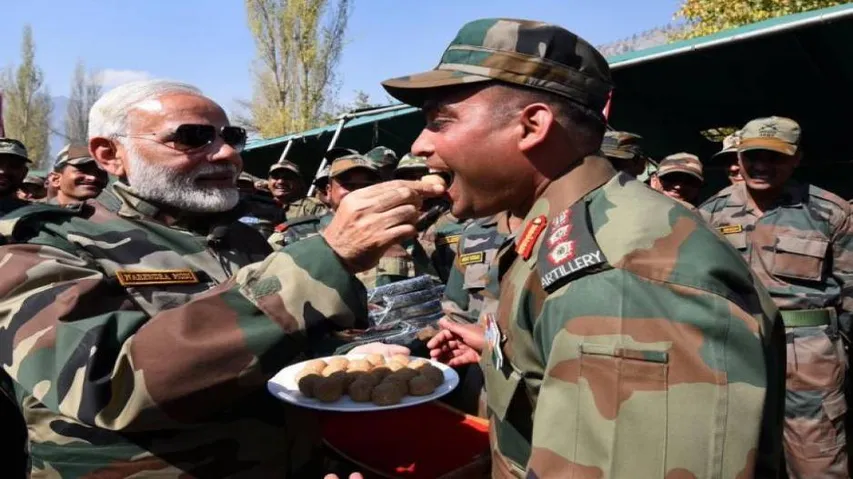 PM celebrates Diwali with troops along LoC in JK''s Gurez