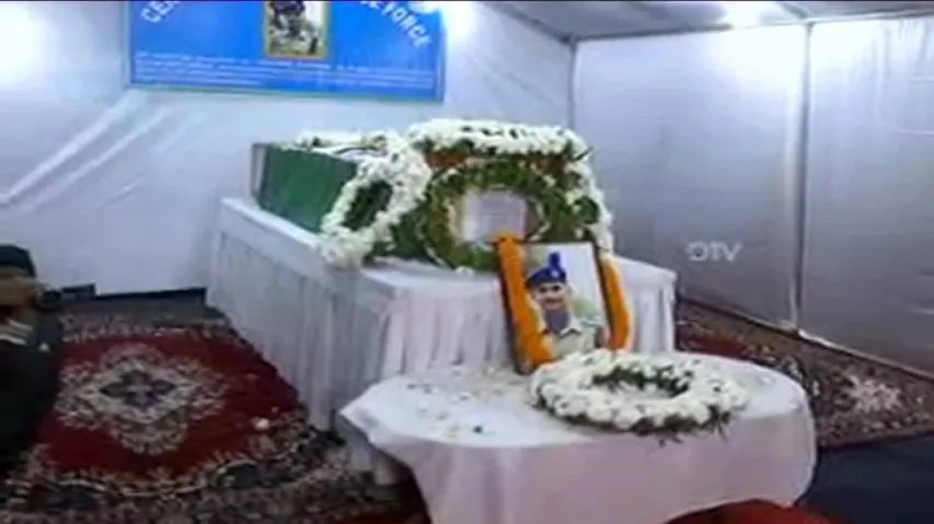 Martyred CRPF jawan Pradeep Panda's body arrives in Bhubaneswar