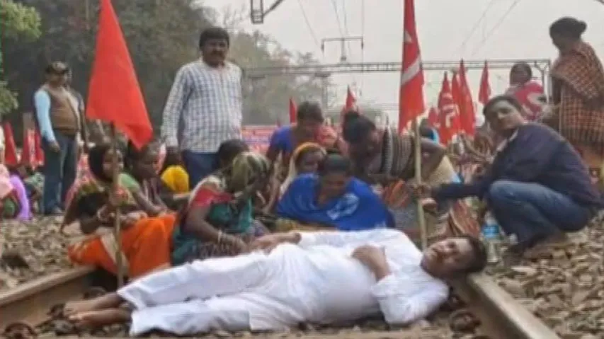 Odisha MLA Lies Down On Railway Track During 'Rail Roko' Protest 