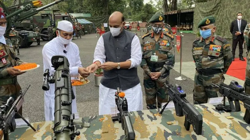 West Bengal: Rajnath Singh Performs 'Shastra Puja' At Key Military Base In Darjeeling