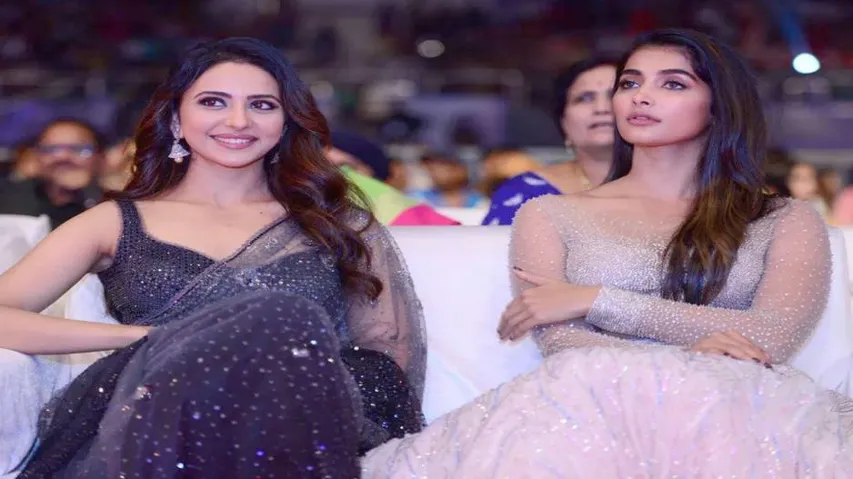 Pooja Hegde and Rakul Preet Singh Rock Monochrome Pics
