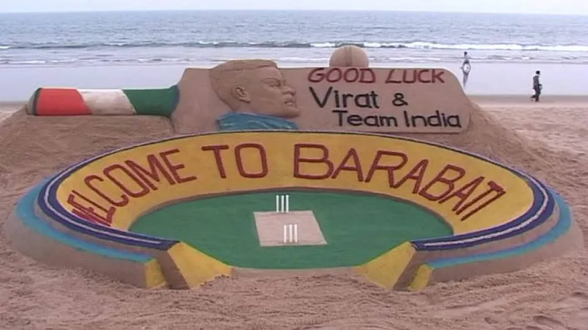 Barabati ODI: Sudarsan wishes luck to team India through sand art