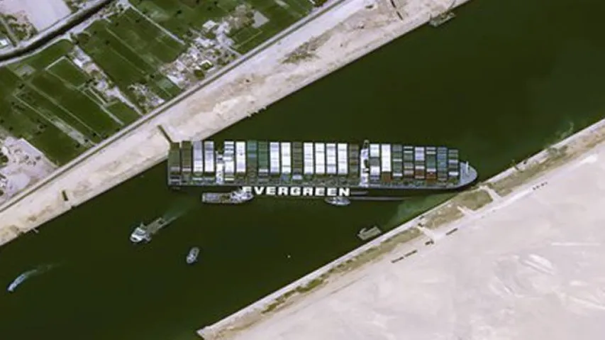 Container Ship Stuck In Suez Canal Refloated