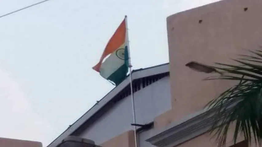 Torn Tricolour seen flying on Dhenkanal Collectorate premises