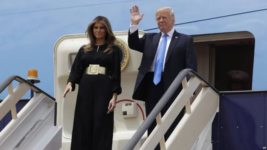 Trump lands in Saudi Arabia