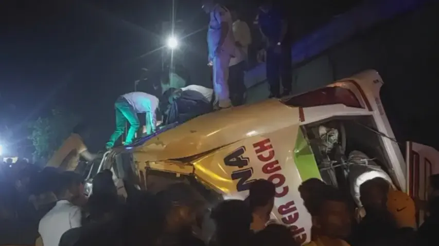 Bus falls off flyover in Odisha, 5 dead & several injured