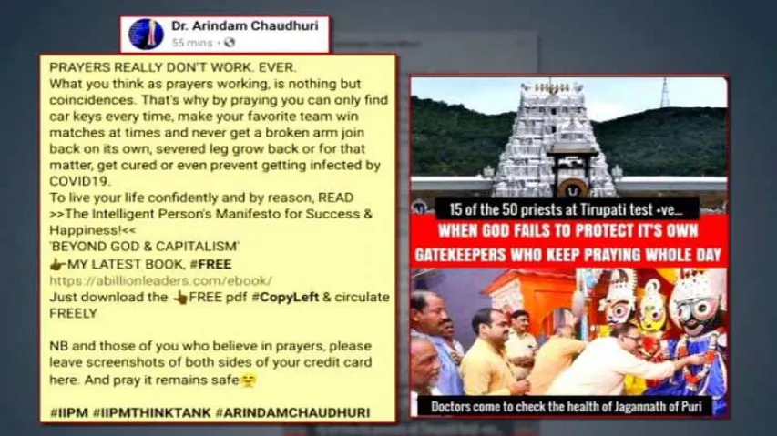 IIPM Think Tank Director’s Social Media Post On Hindu Deities Sparks Row