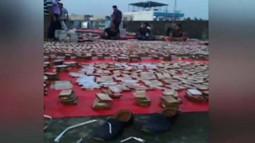 Flood water damages lakhs of currency notes kept in bank in Aska