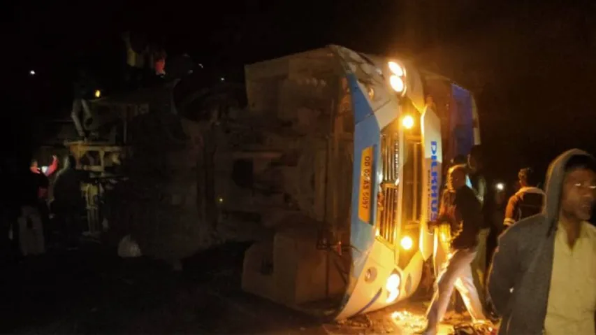 Malkangiri-Bound Bus From Bhubaneswar Overturns In Kalahandi, 2 Critical