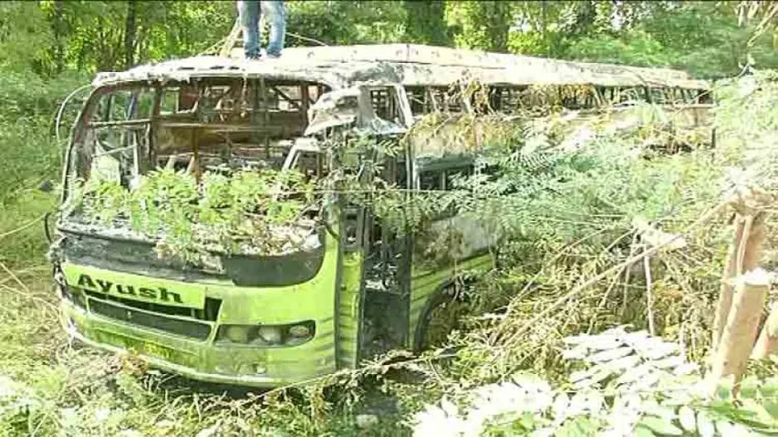 2 buses gutted in fire mishap near Khandagiri, no casualty