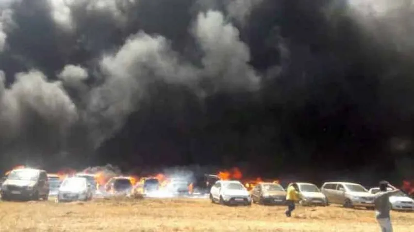 300 cars gutted in fire near Bengaluru air show