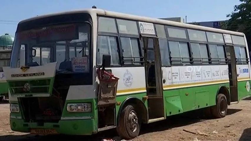 Bhubaneswar city bus employees protest route change