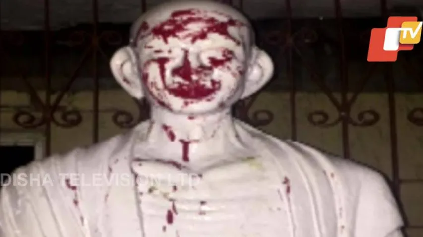 Outrage after Gandhi statue defaced in Odisha