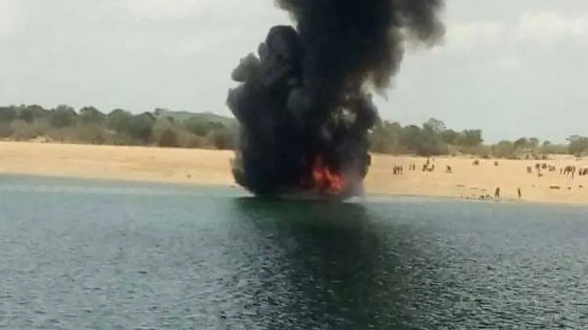 Narrow escape for 120 tourists as Andhra boat catches fire