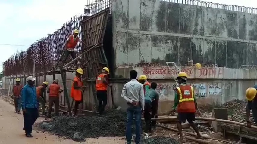 Side wall of under-construction Jatni bridge collapses
