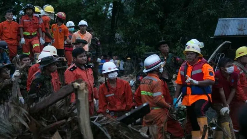 Toll in Myanmar landslide reaches 48