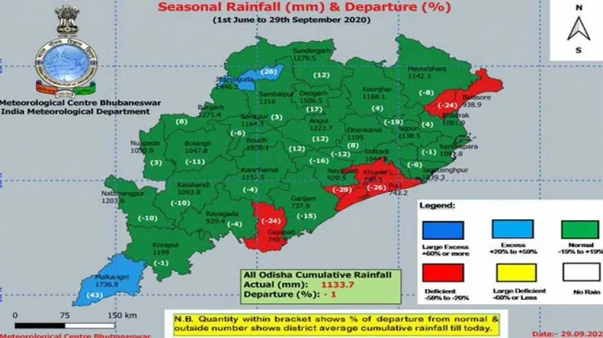 Set For Monsoon Withdrawal, 4 Odisha Districts Still Under Rainfall Crunch
