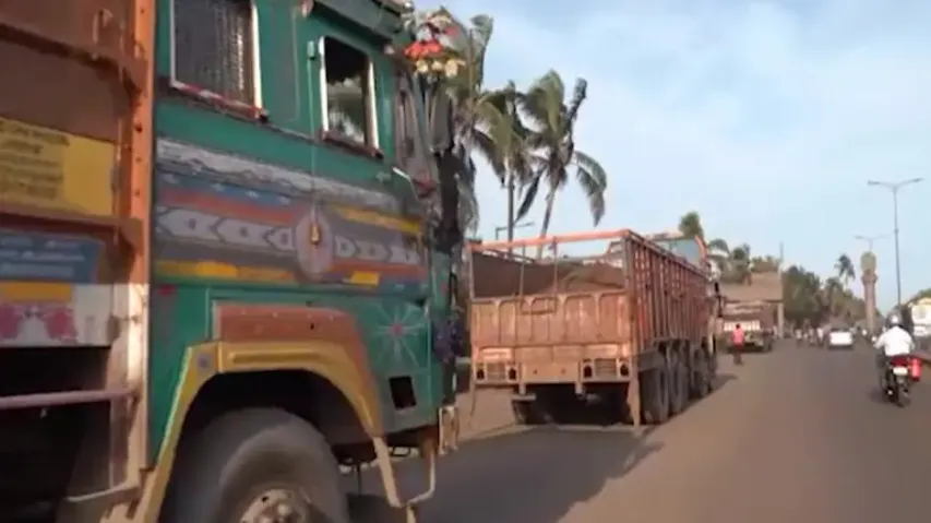 Trucks Parked On The Road In Paradip