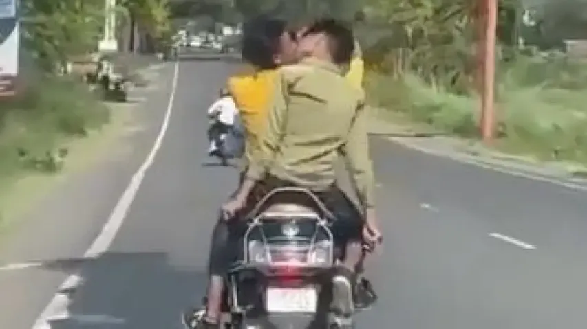 Video of boys lip-locking on moving Scooty goes viral