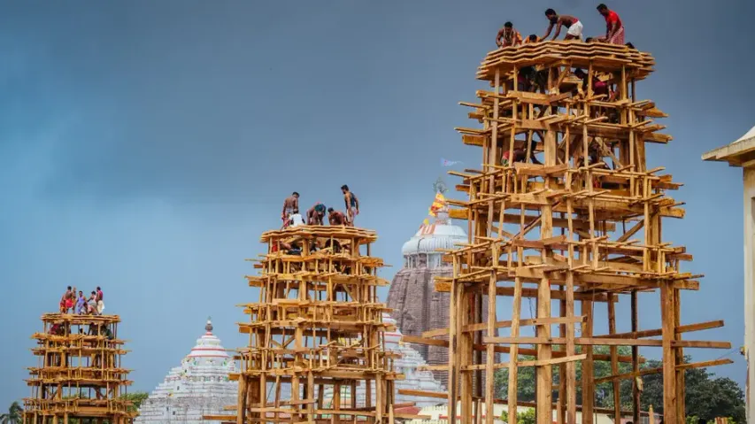 Chariot construction work underway in Puri
