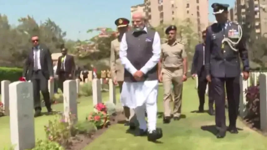 PM Modi visits Heliopolis War Cemetery in Cairo
