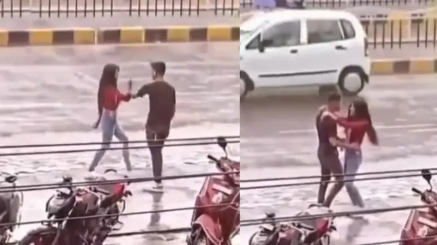 Boy and girl dance on busy street in rain; internet divided after video went viral, watch