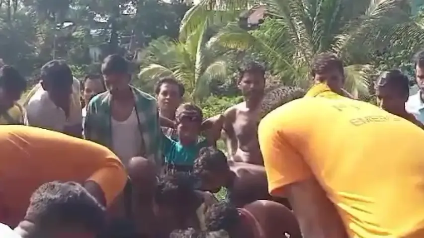 Woman jumps into well