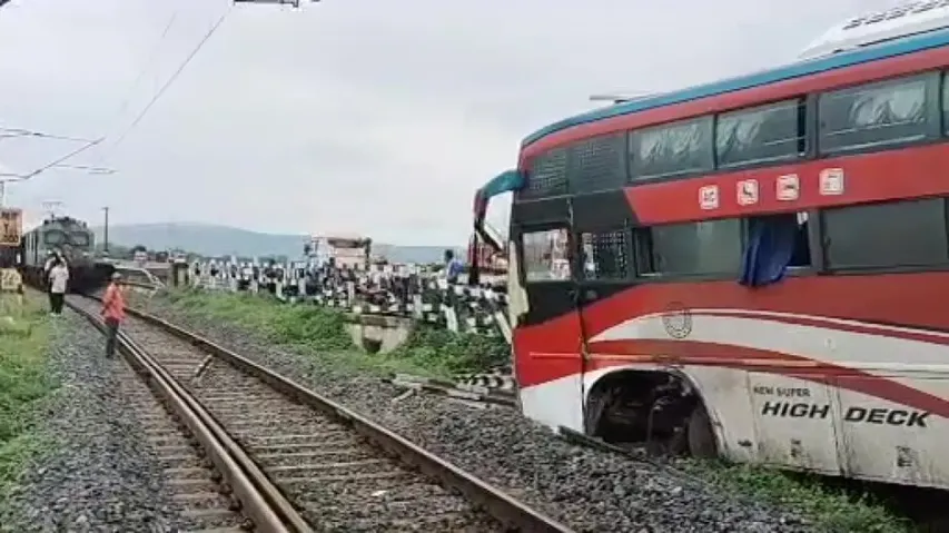 bus accident near railway track