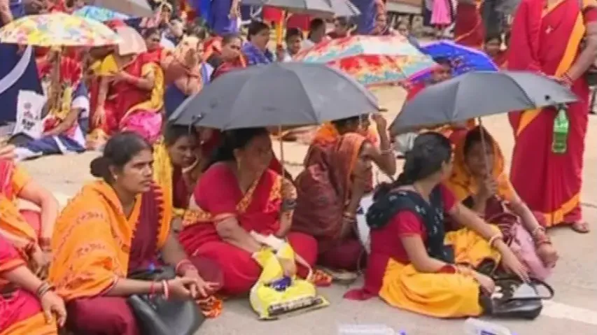 After primary teachers, Anganwadi workers hit streets in Odisha over 9-point demands