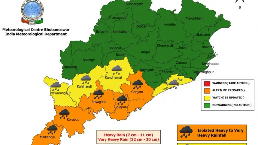 Heavy Rain Alert In Odisha