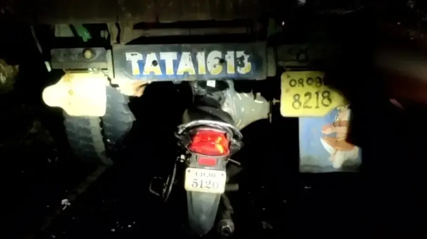 Bike Hits Truck From Behind, Rider Dead