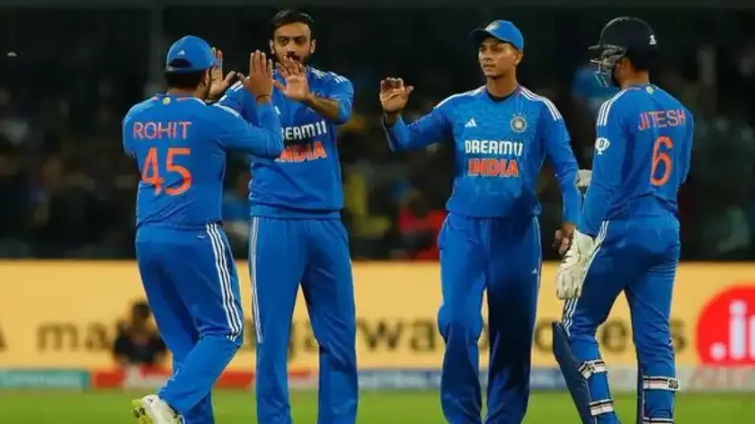 Ind Vs Afg: Indian players celebrating fall of wicket in Indore 