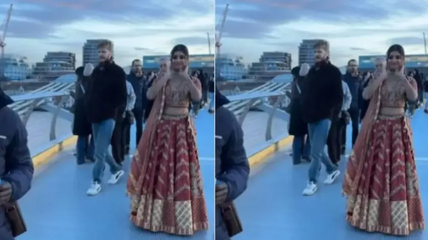 Indian model impresses all as she strolls through London streets in a lehenga