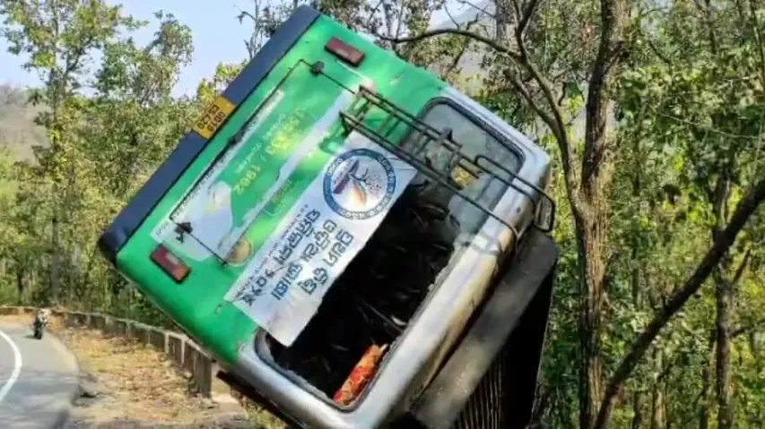 Overturned OSRTC Bus